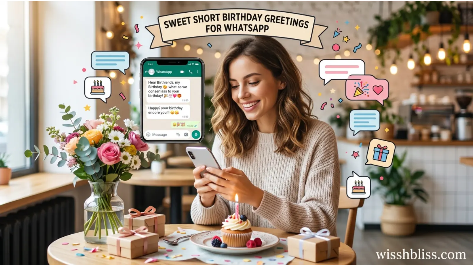 Sweet Short Birthday Greetings for WhatsApp